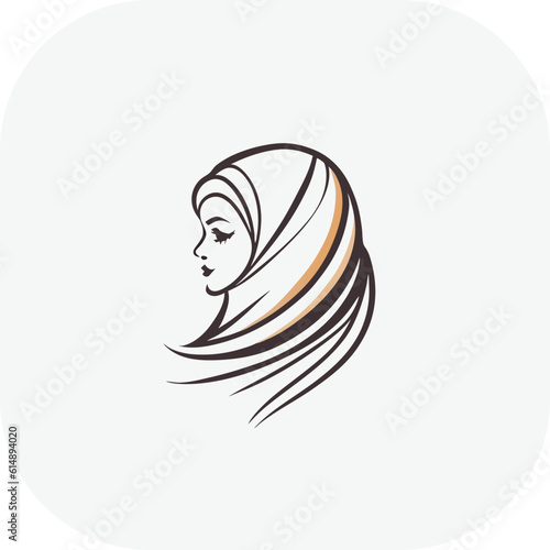 Woman hijab logo with unique concept and business card design Premium Vector, Muslim fashion hijab logo design, beautiful headscarf for Muslim women