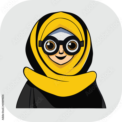 Woman hijab logo with unique concept and business card design Premium Vector, Muslim fashion hijab logo design, beautiful headscarf for Muslim women