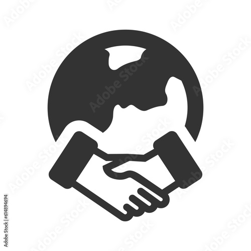 Global business deal icon