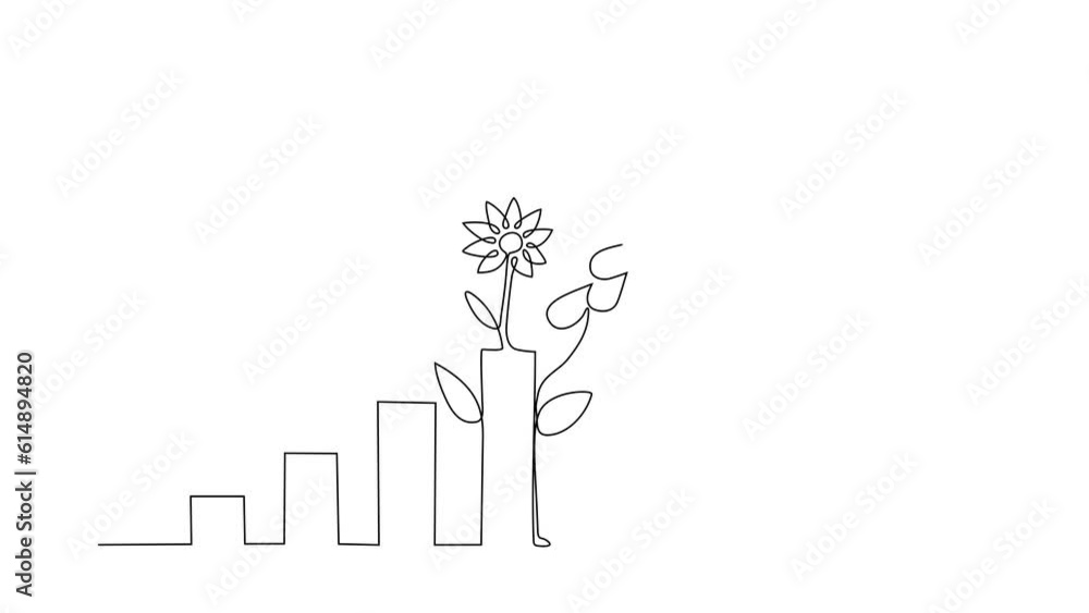 Animated self drawing of single continuous line draw for business growth design concept. Business illustration design in simple linear . Business chart design concept animation. full length animation Animated self drawing of single continuous line draw for business growth design concept. Business illustration design in simple linear . Business chart design concept animation. full length animation