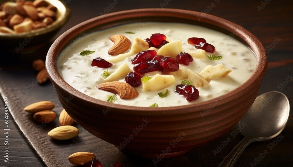 Creamy and aromatic Kheer or Khir Payasa served in a traditional bowl Creamy and aromatic Kheer or Khir Payasa served in a traditional bowl