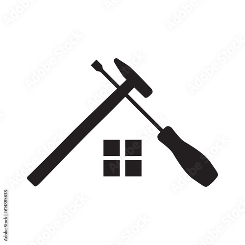 hammer and screwdriver tool, house roof