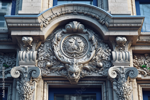 Captivating architectural detail on buildings. Concept of history and nice patterns. Generative Ai  Ai.