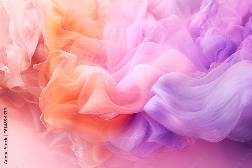 Soft wave colorful gradient pastel color background, Abstract geometric form, generative ai.