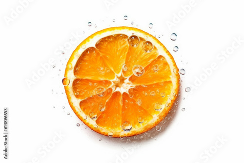 A striking orange with sparkling water droplets, evoking freshness and nutrition. Beauty of natural fruits and encourages viewers to adopt a healthy lifestyle. Generative AI Technology.
