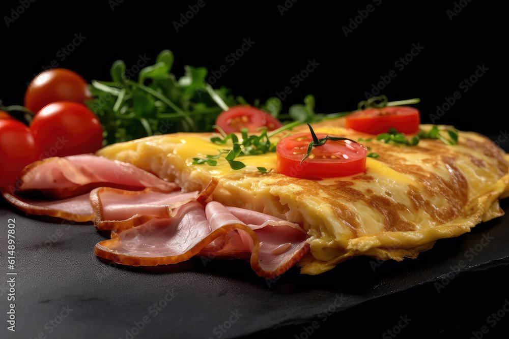 Ham and cheese omelette - ai generated