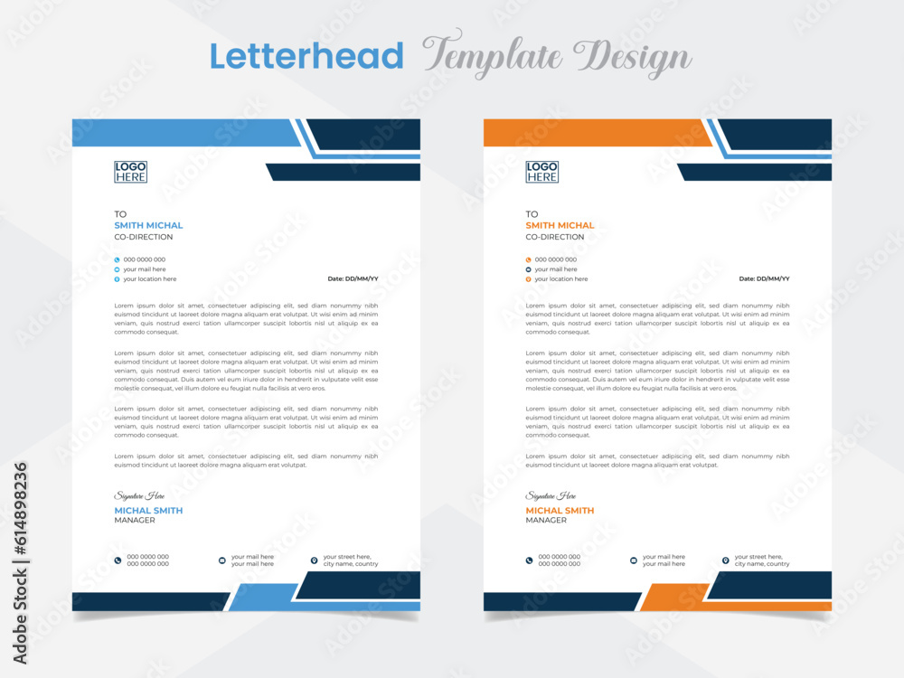 Obraz premium modern corporate business style letterhead design template 