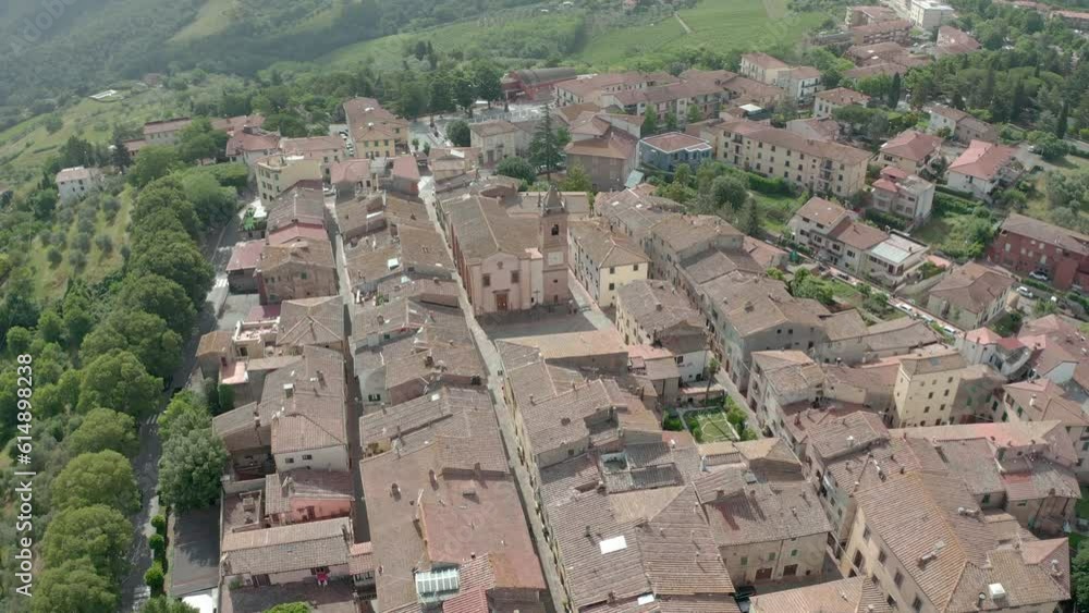 aerial view of the town of montaione tuscany aerial view of the town of montaione tuscany