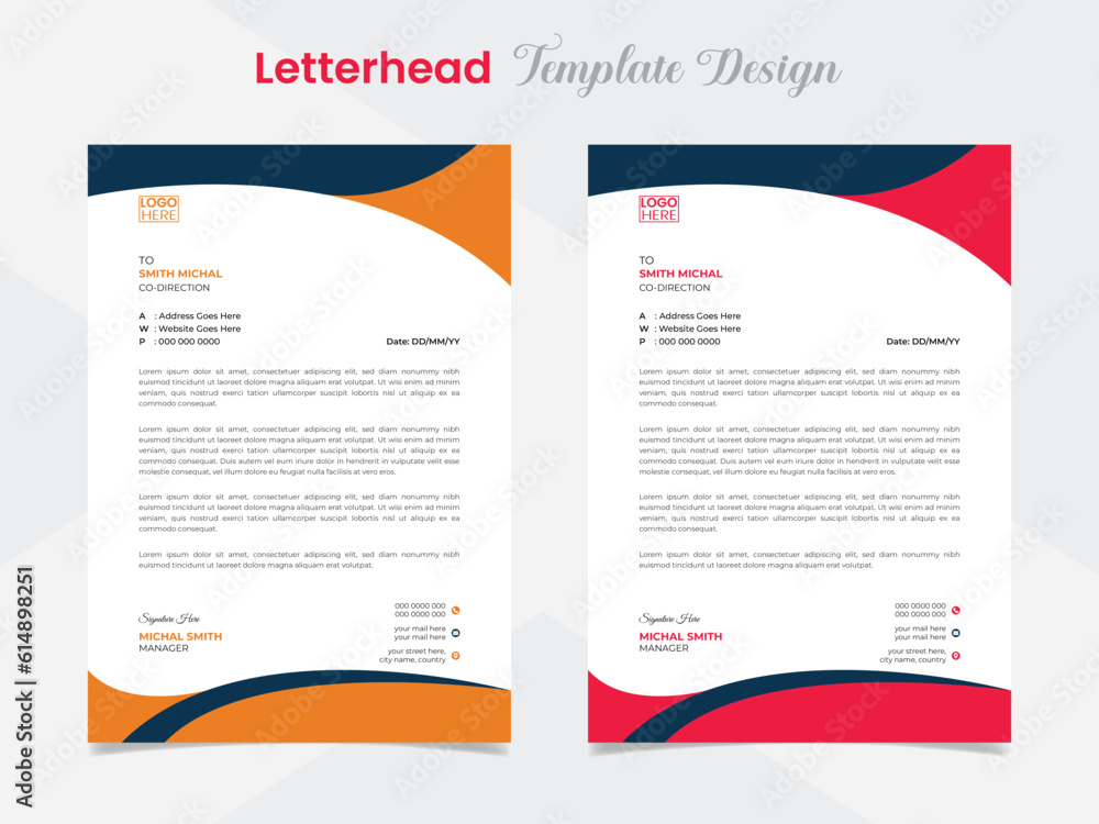 modern creative letterhead template with minimal design
