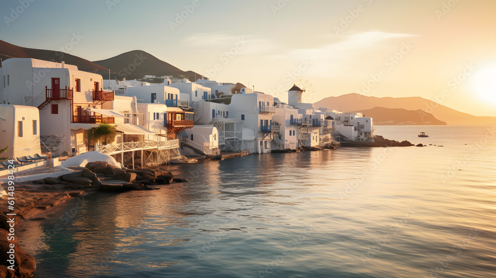 Immerse yourself in the captivating landscapes of Mykonos, Generative AI