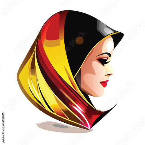Woman hijab logo with unique concept and business card design Premium Vector, Muslim fashion hijab logo design, beautiful headscarf for Muslim women