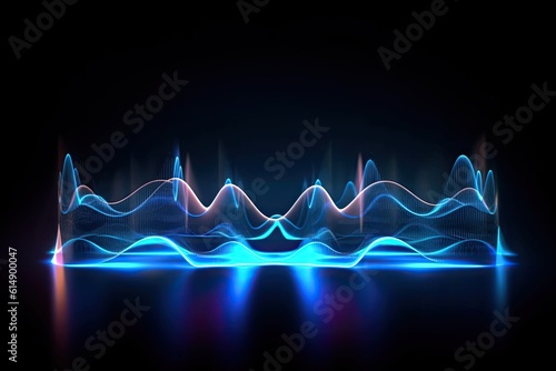Fotografia Symphony of Waves: Futuristically Cool Visual Interpretation of Sound's Ebb and