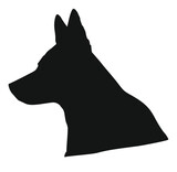 Deutscher Schäferhund / Wolf Kopf Silhouette