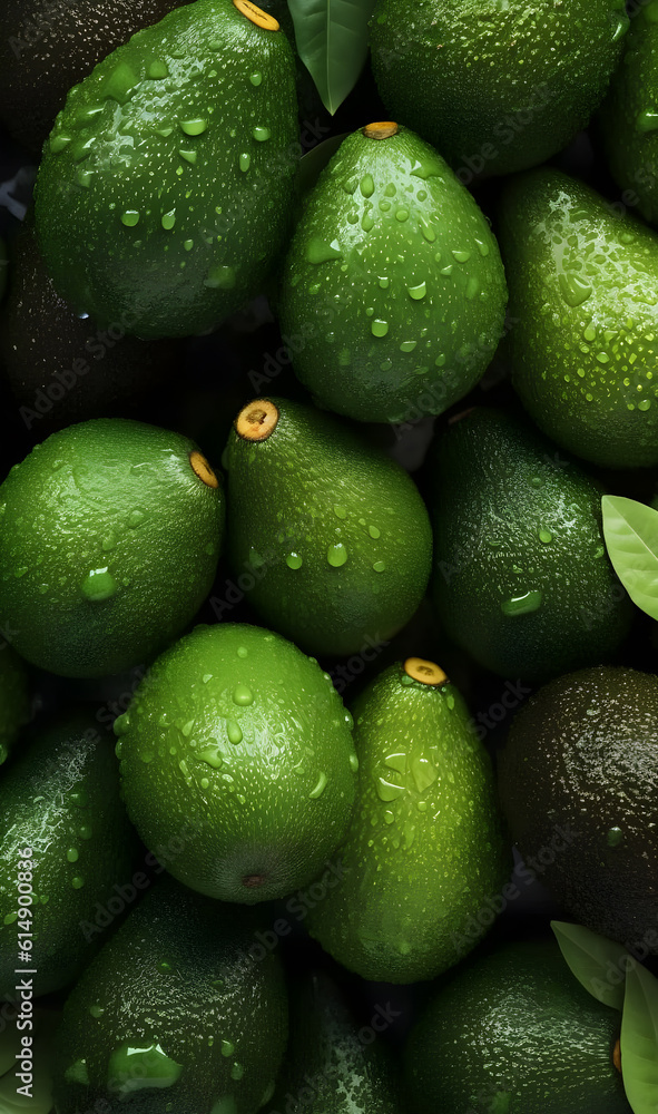 background of fresh ripe avocados, generative ai background of fresh ripe avocados, generative ai