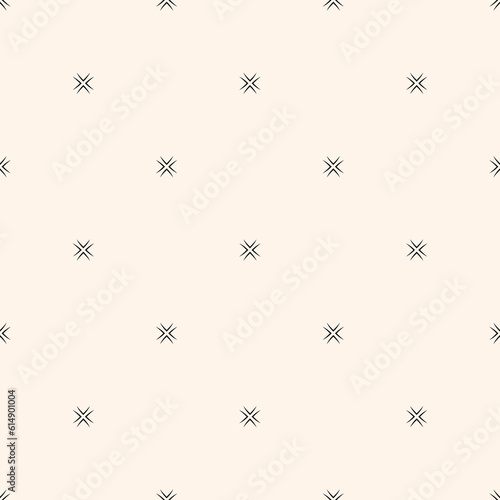 Simple floral pattern. Vector minimalist seamless texture with tiny flower shapes  snowflakes. Abstract minimal geometric monochrome background. Repeat design for print  textile  decor  fabric  print