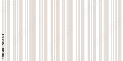 Subtle vertical stripes pattern. Simple vector seamless texture with thin and thick lines. Modern abstract beige and white geometric striped background. Repeat geo design for print, wallpaper, cover