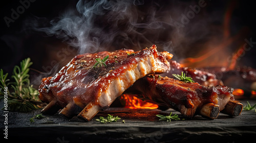 grilled ribs illustration - AI generated image.