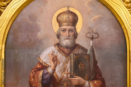 Fototapete An Icon of Saint Nicholas of Myra (also known as Nicholas of Bari or Nicholas the Wonderworker)