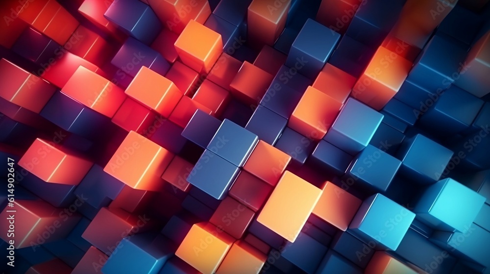 Colorful cubes abstract geometric background. Ai generative Colorful cubes abstract geometric background. Ai generative