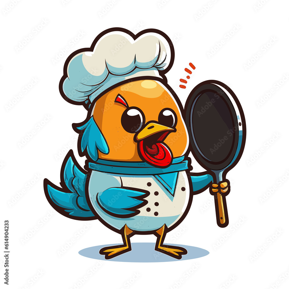 Chef Cluck: A Whimsical Cartoon Chicken Chef Cluck: A Whimsical Cartoon Chicken