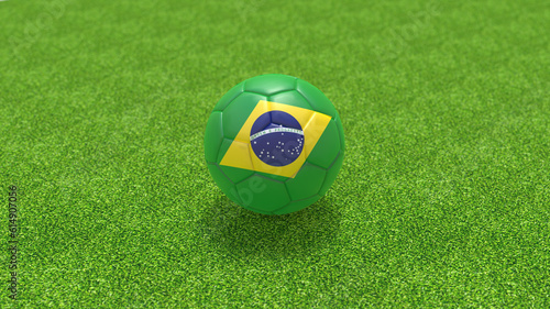 soccer ball with country flag  brazil