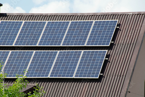 Installing a Solar Cell on a Roof.