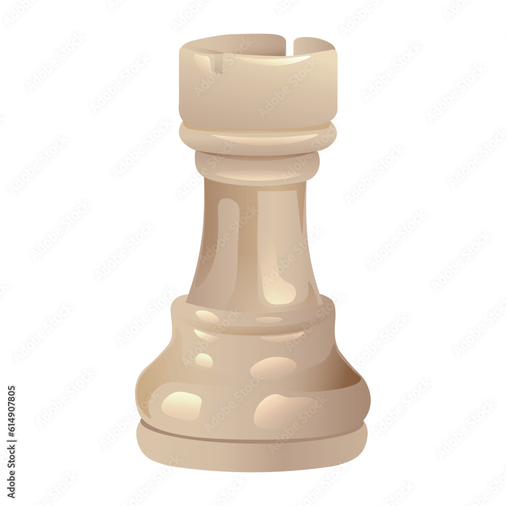 Chess rook on white background Chess rook on white background