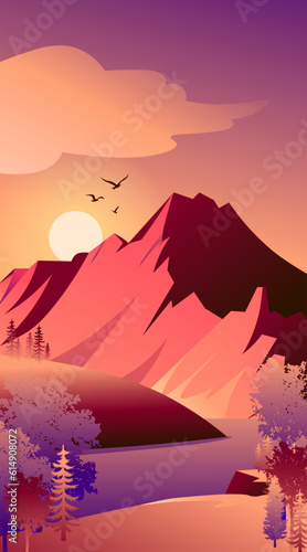Beautiful landscape with hi...
