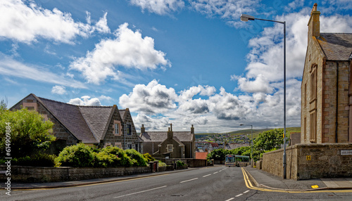 Lerwick Town street scene - Shetland Islands, Scotland photo
