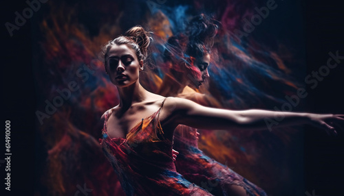 One young woman, elegance and sensuality in a studio shot generated by AI