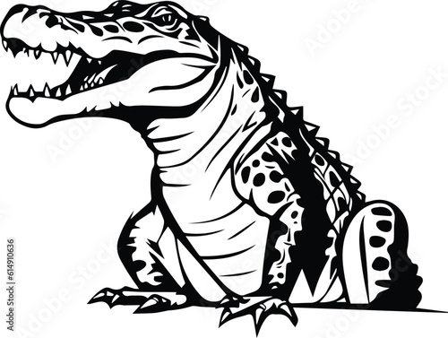 Crocodile Logo Monochrome Design Style © FileSource