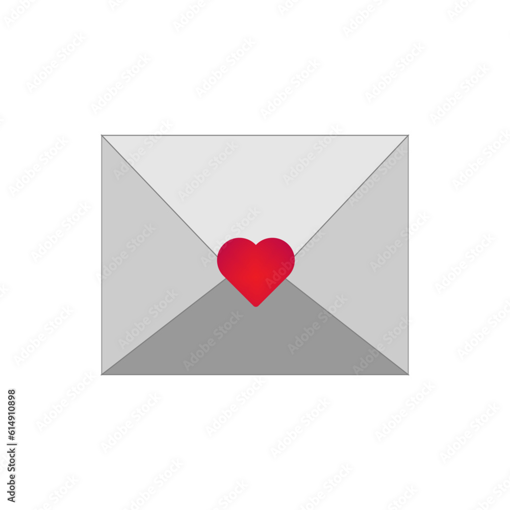 Envelope with heart.Vektor isolated on a white background. Envelope with heart.Vektor isolated on a white background.