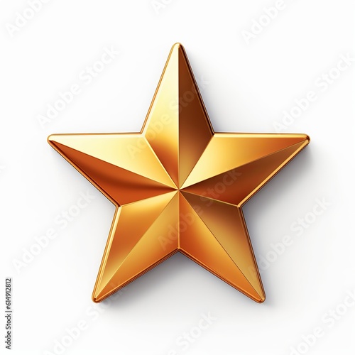 An elegant of glass golden star designed for product rating  isolated on white backgroud  created using generative AI