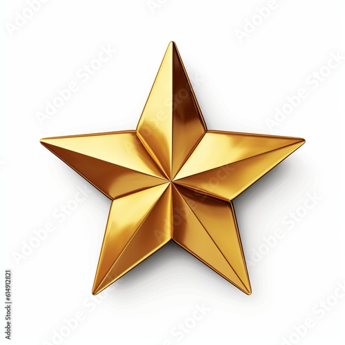 An elegant of glass golden star designed for product rating  isolated on white backgroud  created using generative AI