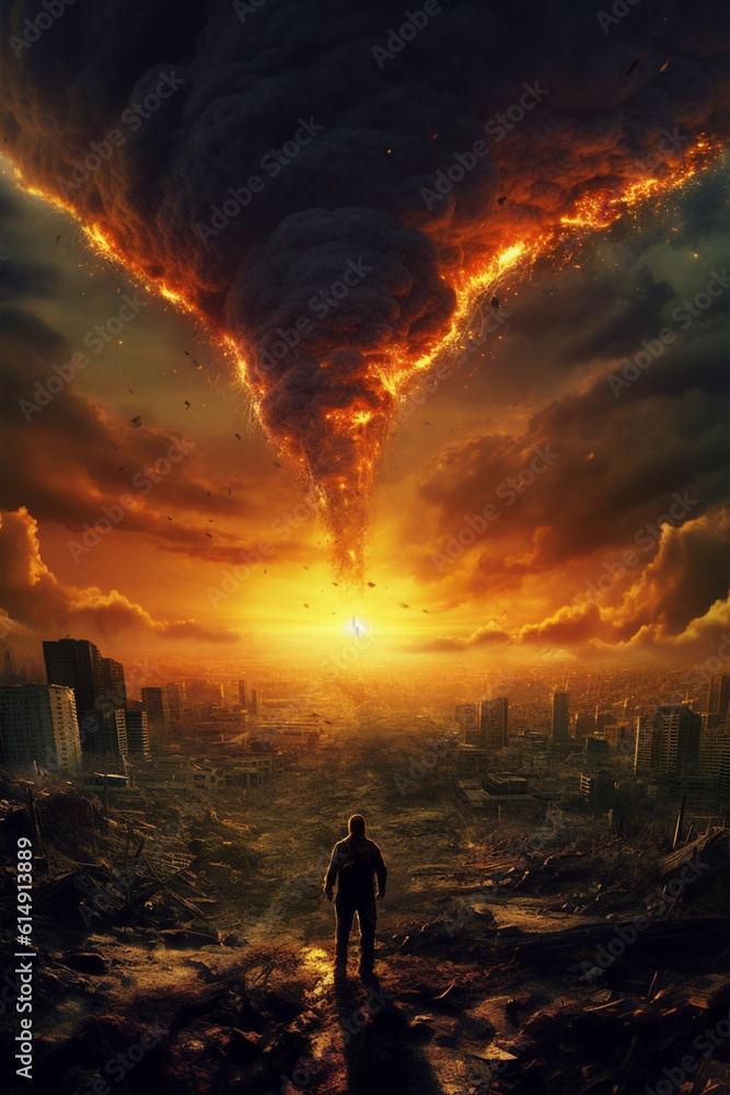 Fototapeta premium armageddon, end of the world, apocalypse, generative AI