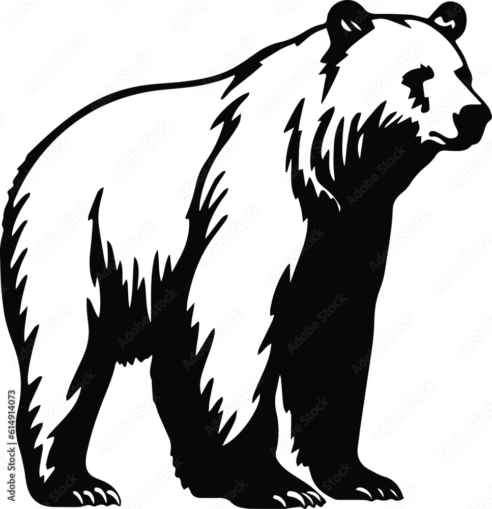 Brown Bear Logo Monochrome Design Style