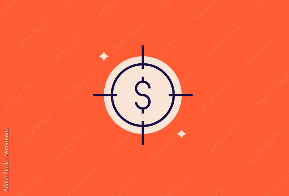Money goal illustration in flat style design. Vector illustration. Money goal illustration in flat style design. Vector illustration.