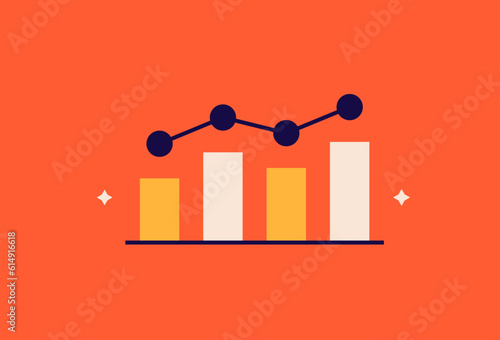 stats illustration in flat style design. Vector illustration. 
