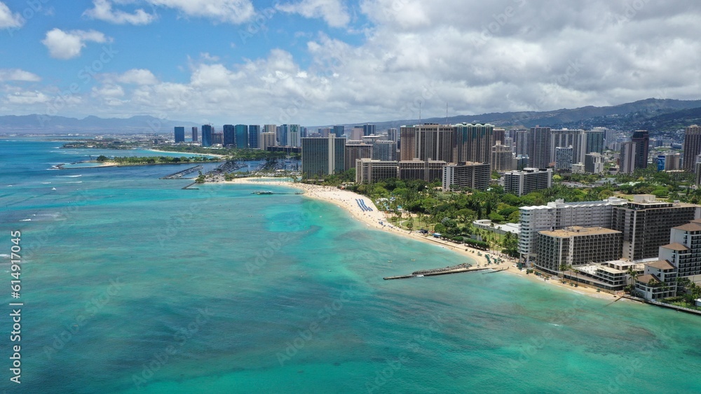 Beautiful beach views in Honolulu Hawaii