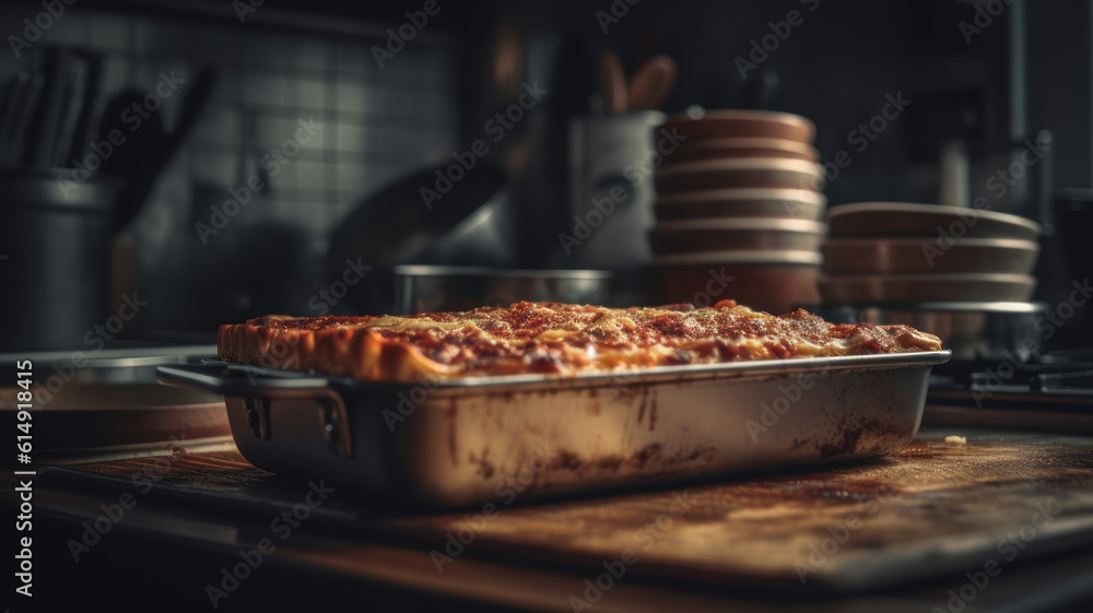 Roasted lasagna. Generative AI