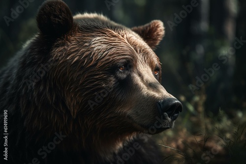 A bear in the wilderness. Generative AI