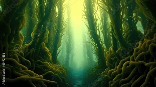 Behold the grandeur of towering kelp forests, swaying like an enchanted underwater forest. Generative AI