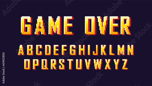 Pixel font Game over concept