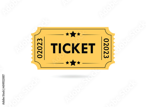 Ticket icon,Cinema or Movie ticket in flat style ,Admit one coupon entrance vector	