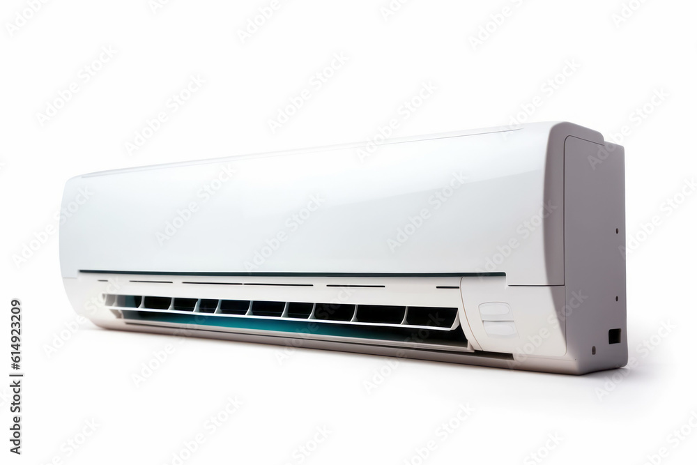Home air conditioner for the room. Background with selective focus. AI generated, human enhanced Home air conditioner for the room. Background with selective focus. AI generated, human enhanced