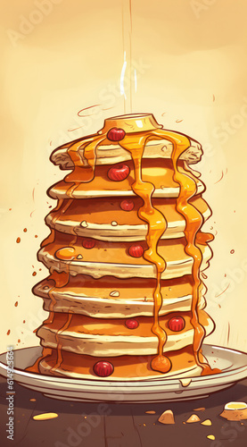Wallpaper Mural Stacks of Delight: The Irresistible World of Pancakes ai generated Torontodigital.ca