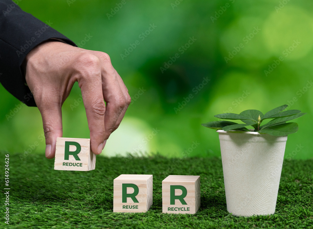 Eco-friendly business company with Reduce Reuse Recycle and forest ...