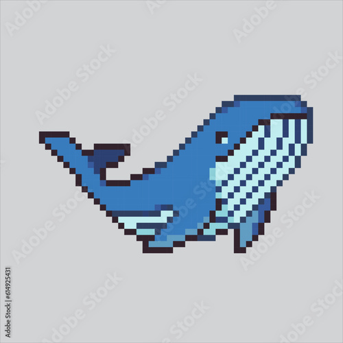 Pixel art illustration Whale. Pixelated Whale. Sea whale mammals icon pixelated
for the pixel art game and icon for website and video game. old school retro.