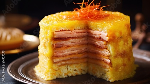 Tahchin: Golden Layers of Savory Rice Cake photo