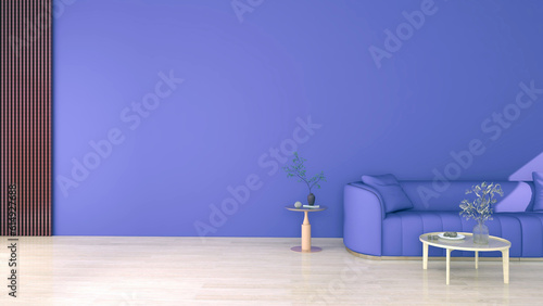 Fototapeta Naklejka Na Ścianę i Meble -  Interior with pink wall and sofa. 3D render illustration mock up scene